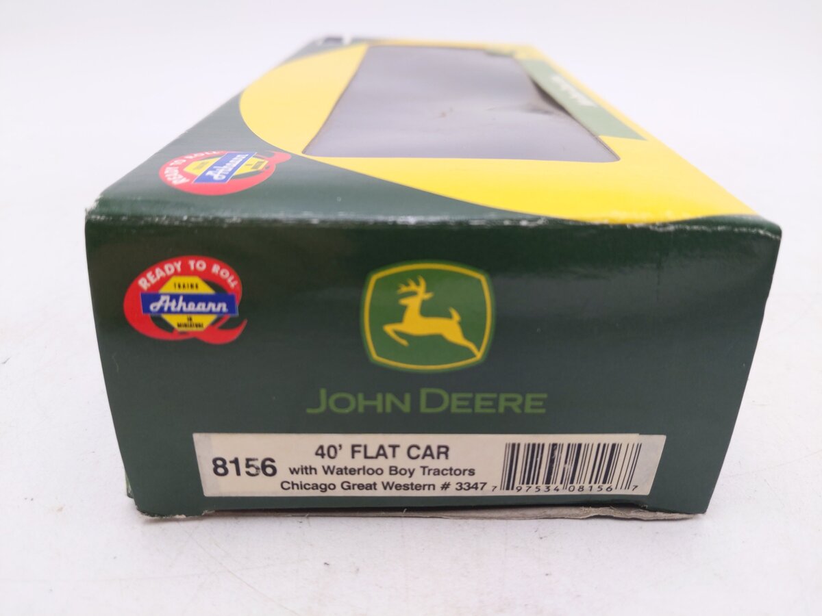 Athearn 8156 HO Gauge John Deere 40' Flat Car w/ Waterloo Boy Tractors EX/Box