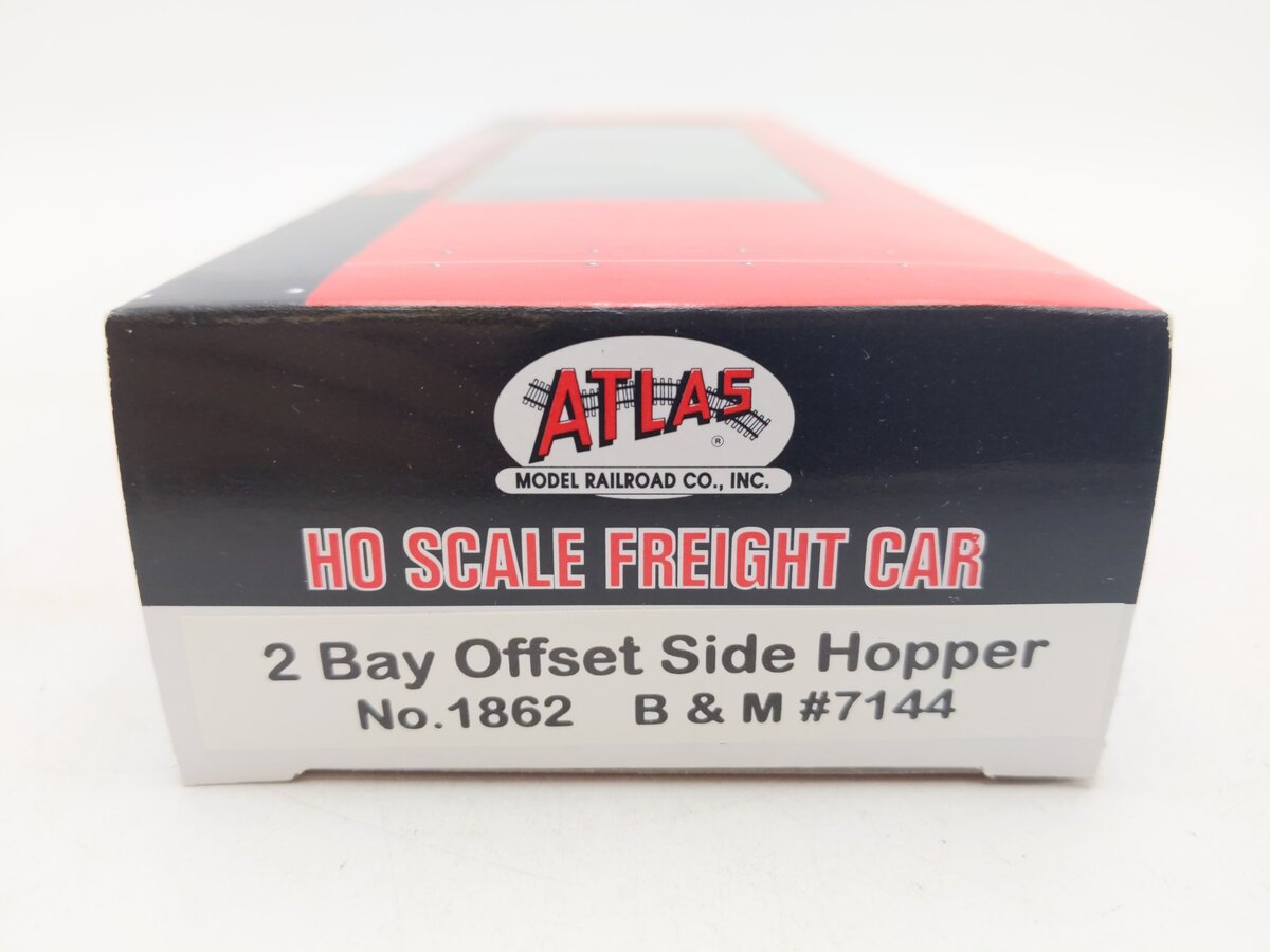 Atlas 1862 HO Scale B&M 2 Bay Offset Side Hopper #7144 EX/Box