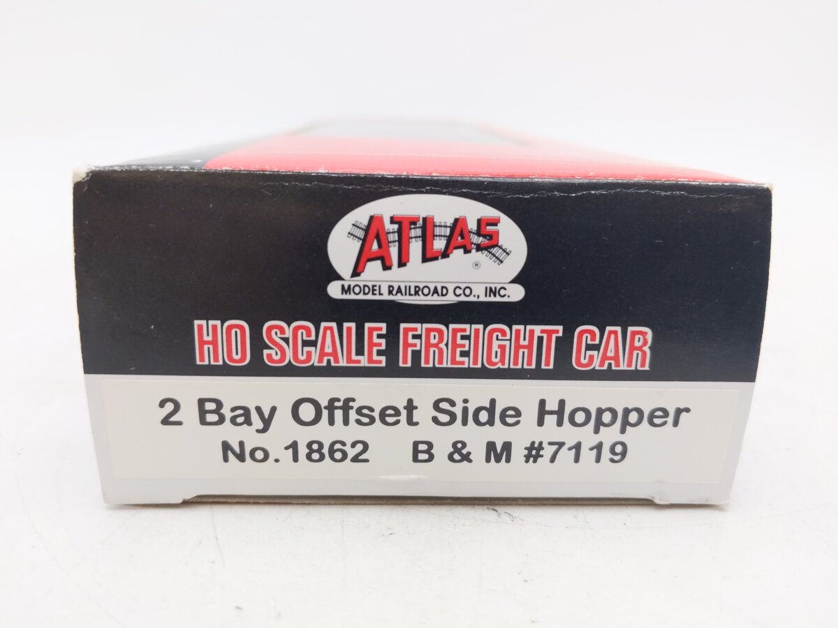 Atlas 1862 HO Scale B&M 2 Bay Offset Side Hopper #7119 EX/Box