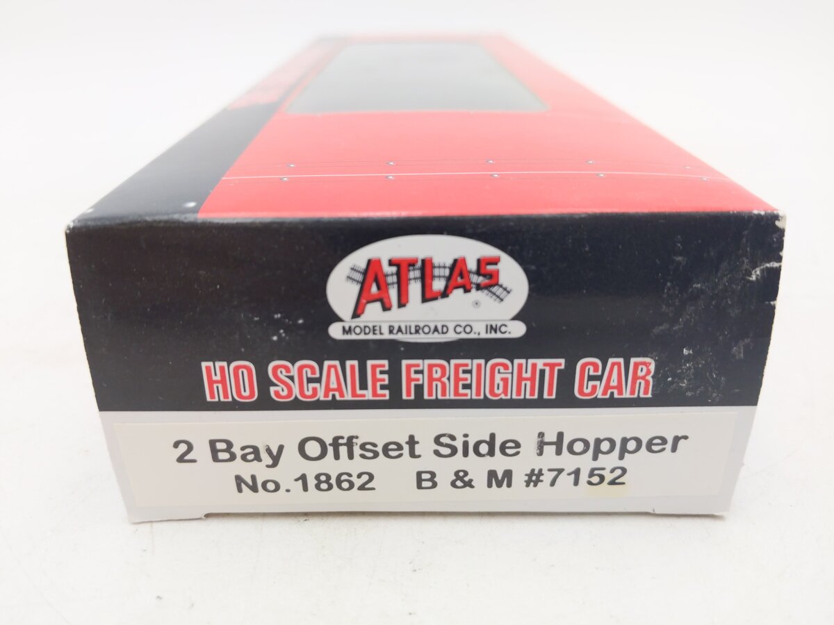 Atlas 1862 HO Scale B&M 2 Bay Offset Side Hopper #7152 EX/Box