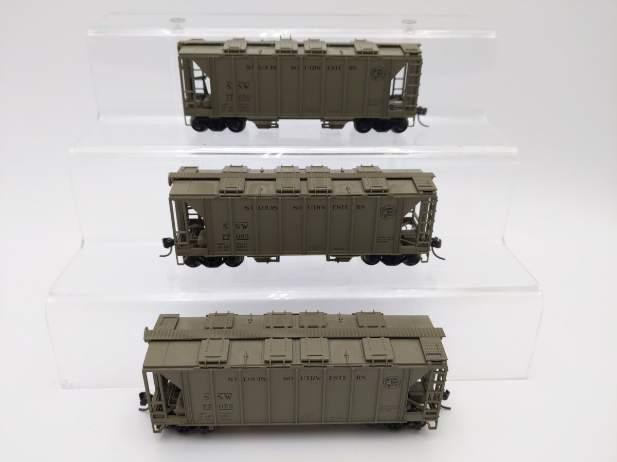 Kato 38-0103 HO St. Louis South Western ACF 70 Ton Covered Hopper Kit (Set of 3) EX/Box