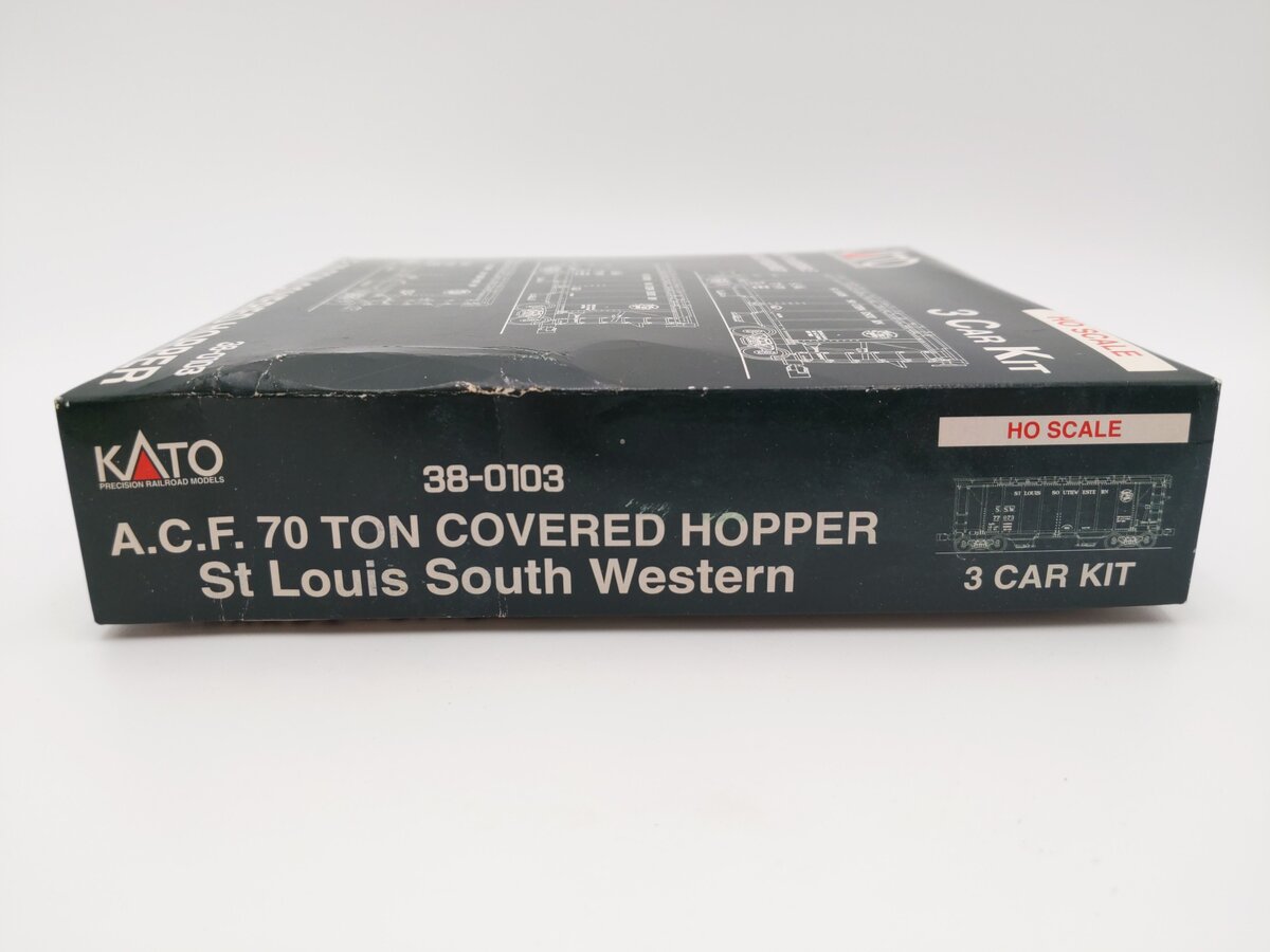Kato 38-0103 HO St. Louis South Western ACF 70 Ton Covered Hopper Kit (Set of 3) EX/Box