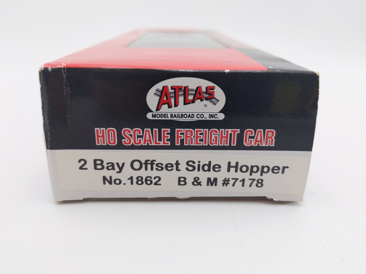 Atlas 1862 HO Scale B&M 2 Bay Offset Side Hopper #7178 EX/Box