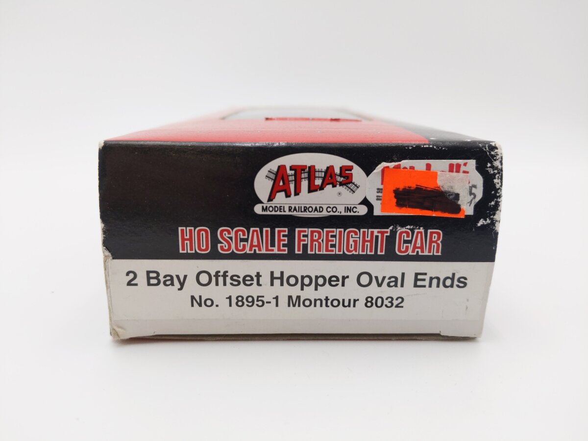 Atlas 1895-1 HO Scale Montour 2 Bay Offset Hopper Oval Ends #8032 EX/Box