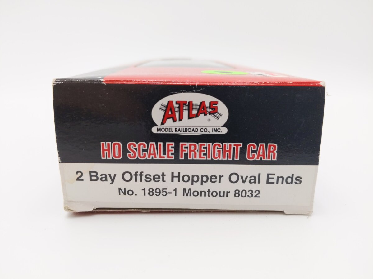 Atlas 1895-1 HO Scale Montour 2 Bay Offset Hopper Oval Ends #8032 EX/Box