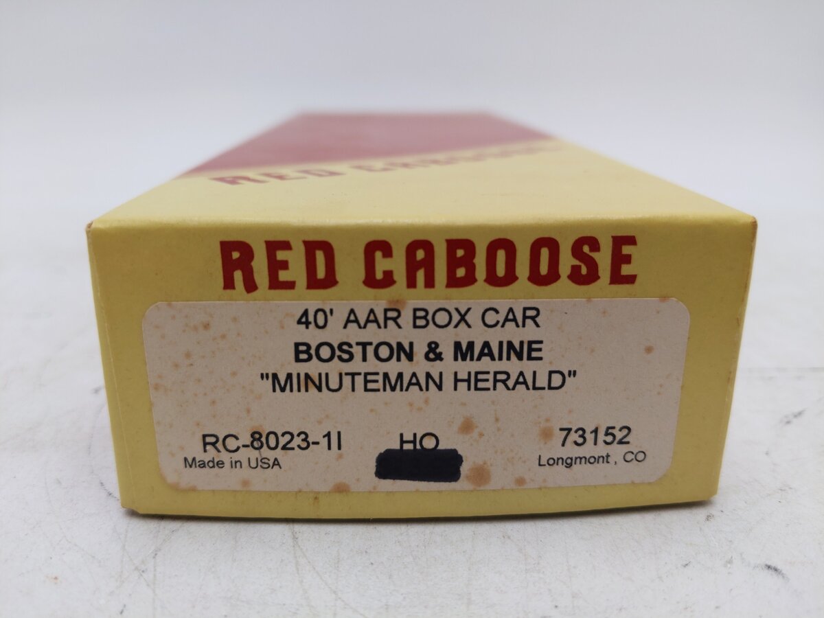 Red Caboose RC-80231 HO Gauge 40' AAR Boston & Maine Minuteman Herald Boxcar EX/Box