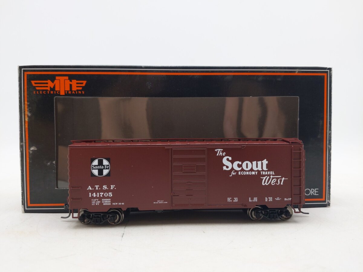MTH 85-74077 HO Scale Santa Fe 40’ PS-1 Boxcar #141705 EX/Box