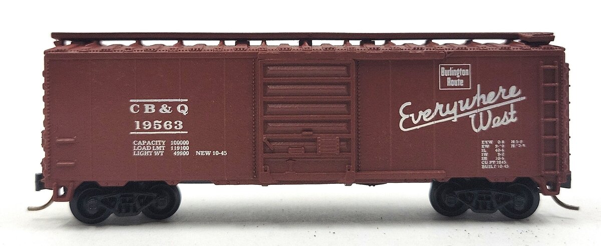 Atlas 3434 N CB&O 40' Single Door Boxcar #19563 LN/Box