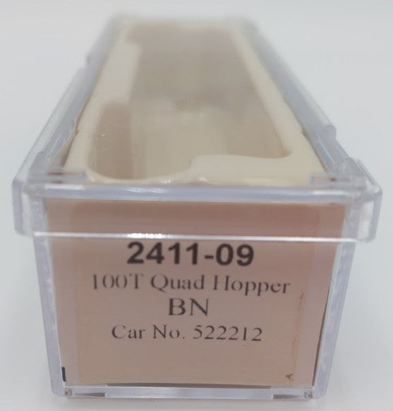 Trainworx Inc 2411-09 N Burlington Northern 100-Ton 4-Bay Hopper #522212 w Coal