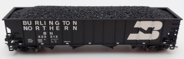 Trainworx Inc 2411-09 N Burlington Northern 100-Ton 4-Bay Hopper #522212 w Coal
