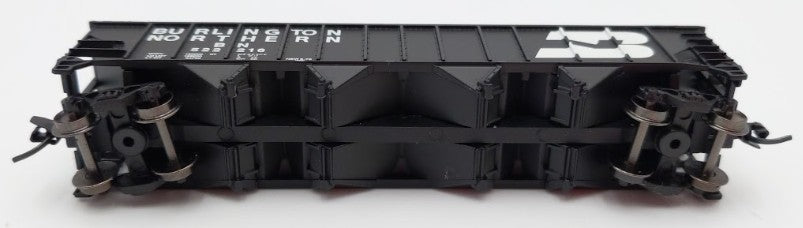 Trainworx Inc 2411-10 N Burlington Northern 100-Ton 4-Bay Hopper #522216 w Coal