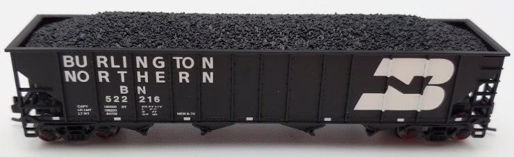Trainworx Inc 2411-10 N Burlington Northern 100-Ton 4-Bay Hopper #522216 w Coal