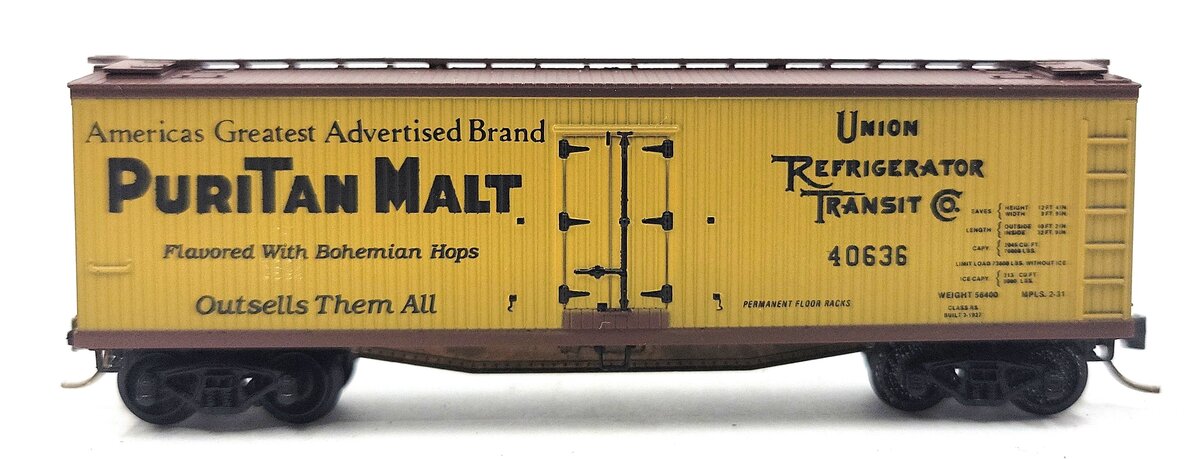 Micro-Trains 04900350 N Puritan Malt 40' Double Sheathed Wood Reefer #40636 EX/Box