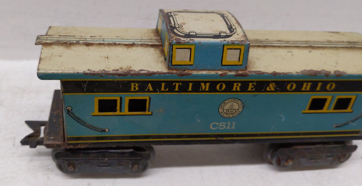 Marx Vintage O Baltimore & Ohio AA Set with Caboose #62, #C511