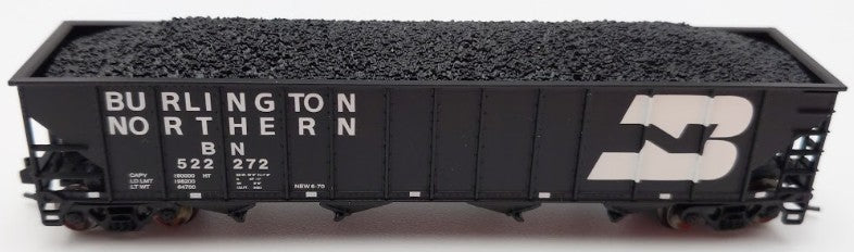 Trainworx Inc 2411-11 N Burlington Northern 100-Ton 4-Bay Hopper #522272 w Coal EX/Box