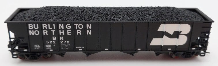 Trainworx Inc 2411-11 N Burlington Northern 100-Ton 4-Bay Hopper #522272 w Coal