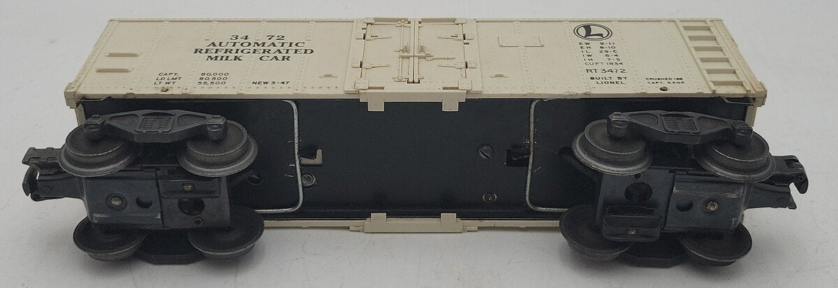 Lionel 3472 O Vintage Operating Milk Car with Platform VG