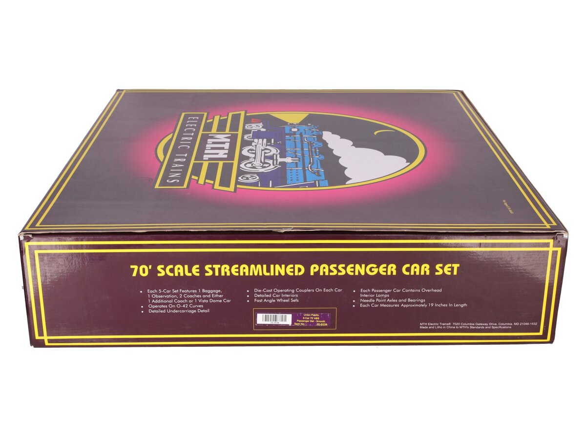 MTH 20-6538 O Gauge Union Pacific 70' Streamlined Passenger Car Set (Set of 5)/Box