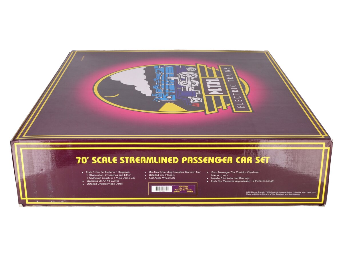 MTH 20-6538 O Gauge Union Pacific 70' Streamlined Passenger Car Set (Set of 5)/Box