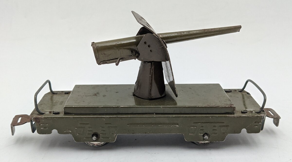 Louis Marx & Co. Vintage O Gauge Army Artillery Flatcar VG