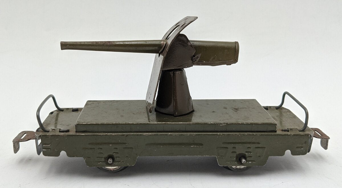Louis Marx & Co. Vintage O Gauge Army Artillery Flatcar VG