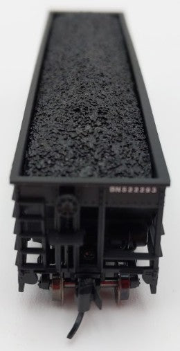Trainworx Inc 2411-12 N Burlington Northern 100-Ton 4-Bay Hopper #522293 w Coal