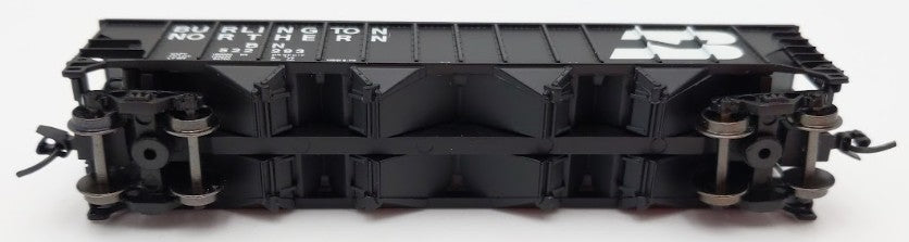 Trainworx Inc 2411-12 N Burlington Northern 100-Ton 4-Bay Hopper #522293 w Coal
