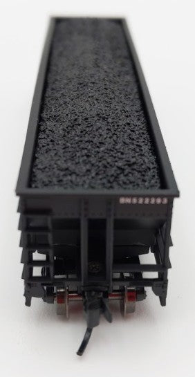 Trainworx Inc 2411-12 N Burlington Northern 100-Ton 4-Bay Hopper #522293 w Coal