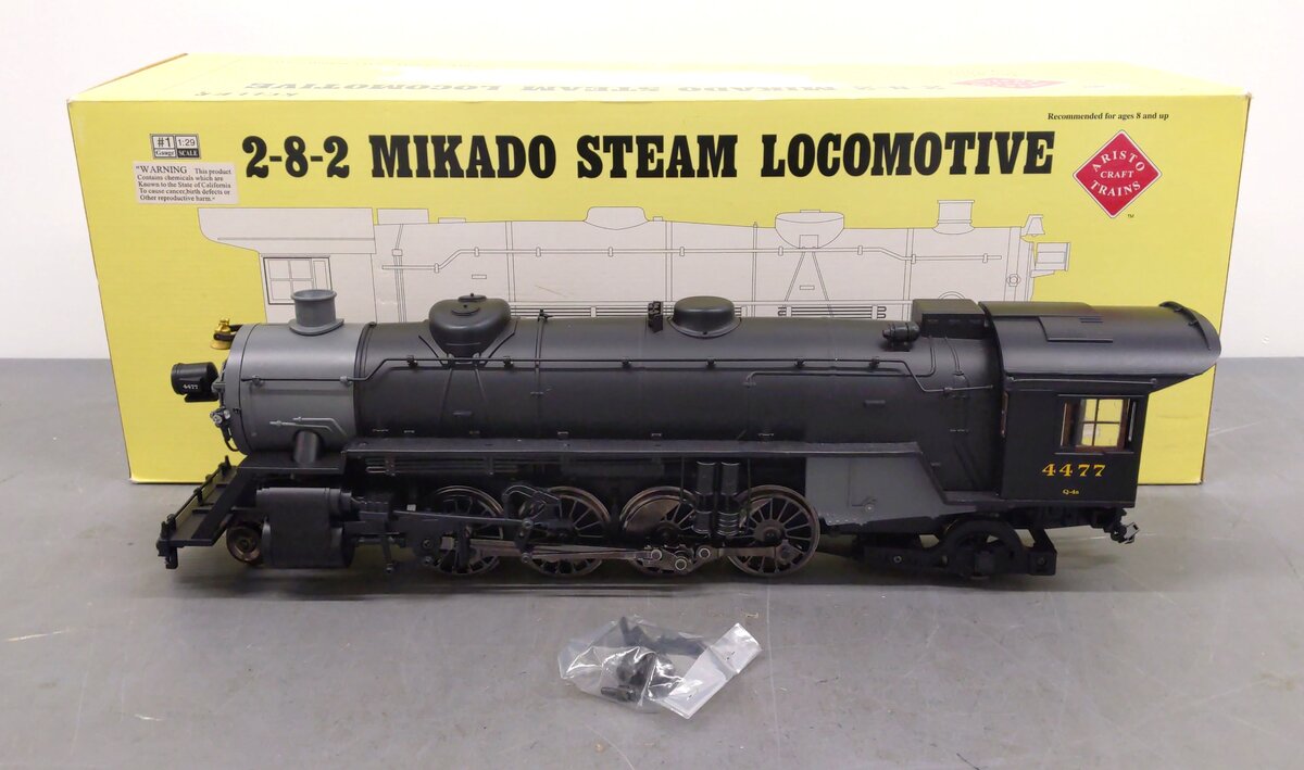 Aristo-Craft 21501 G B&O 2-8-2 Mikado Steam Locomotive & Tender #4477 EX/Box