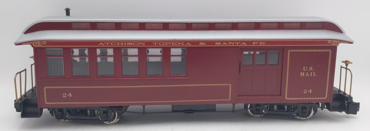 Bachmann 97102 G Scale AT&SF U.S. Mail Combine Car #24 (Metal Wheels) EX/Box