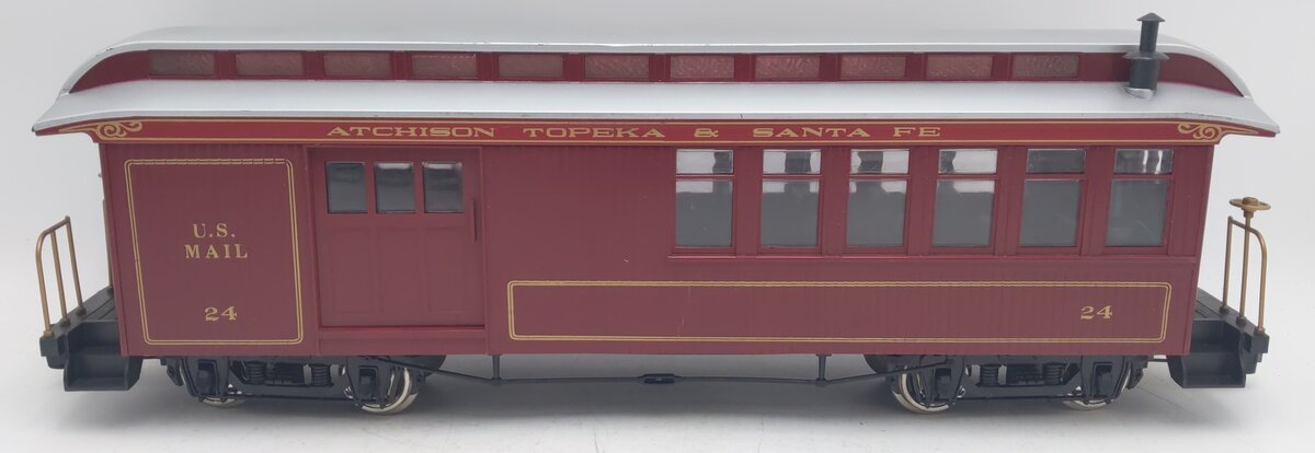 Bachmann 97102 G Scale AT&SF U.S. Mail Combine Car #24 (Metal Wheels) EX/Box