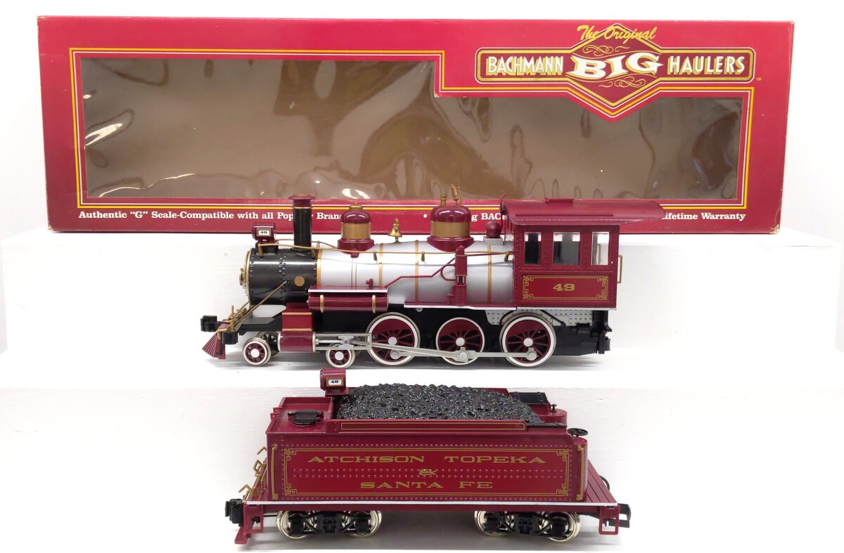 Bachmann 91202 G Scale Santa Fe 4-6-0 Baldwin Steam Locomotive & Tender EX/Box