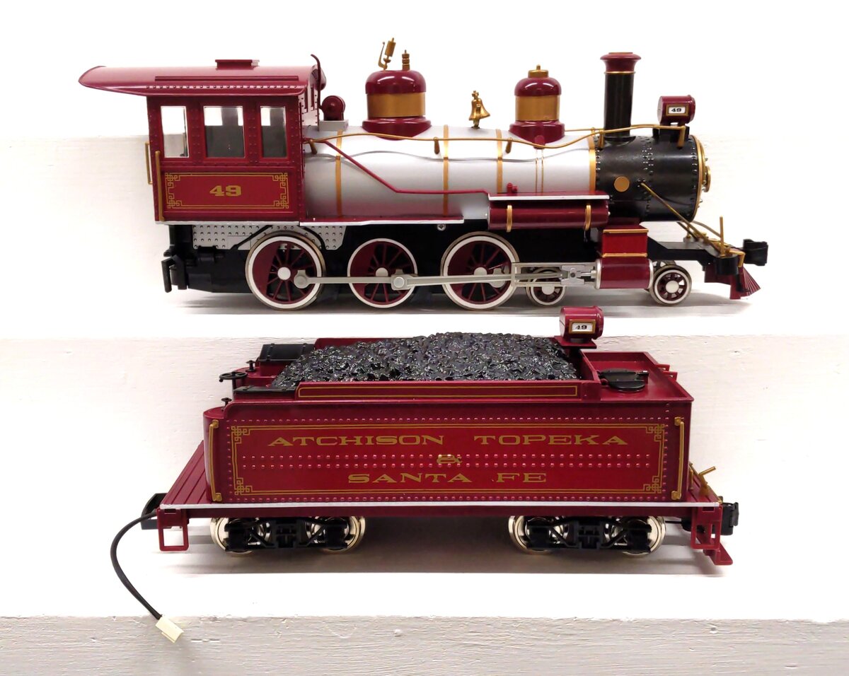 Bachmann 91202 G Scale Santa Fe 4-6-0 Baldwin Steam Locomotive & Tender EX/Box