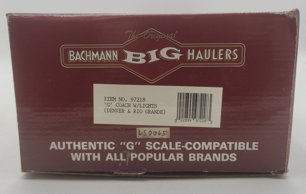 Bachmann 97218 G Scale Denver & Rio Grande Coach Car #330 EX/Box