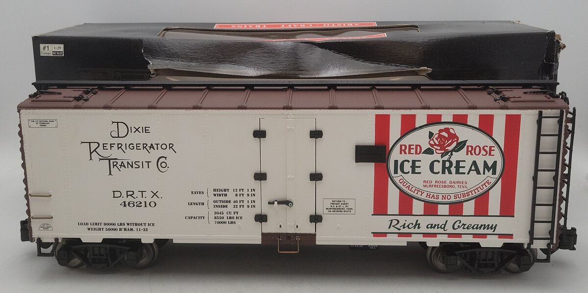 Aristo-Craft 46210 Red Rose Ice Cream Reefer Car - Metal Wheels VG/Box