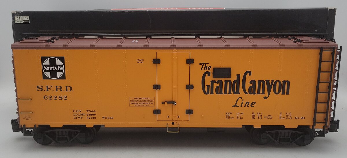 Aristo-Craft 46228-2 G Scale ATSF Grand Canyon Reefer #62282 (Metal Wheels) EX/Box