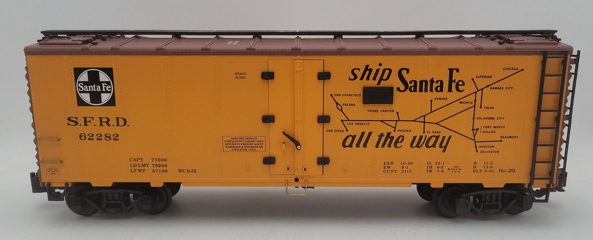 Aristo-Craft 46228-2 G Scale ATSF Grand Canyon Reefer #62282 (Metal Wheels) EX/Box