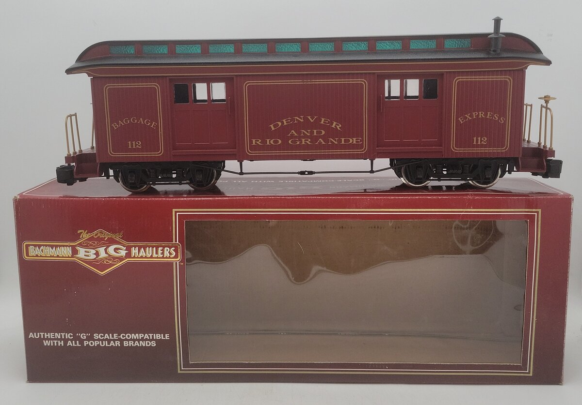 Bachmann 97418 G Scale Denver & Rio Grande Four Door Baggage Car #112 EX/Box