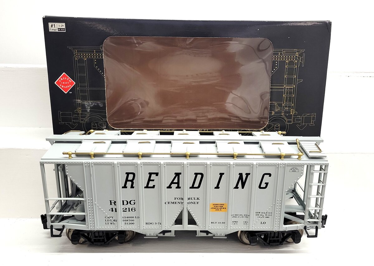Aristo-Craft 41216 G Reading 2-Bay Covered Hopper #41216 w/ Metal Wheels LN/Box