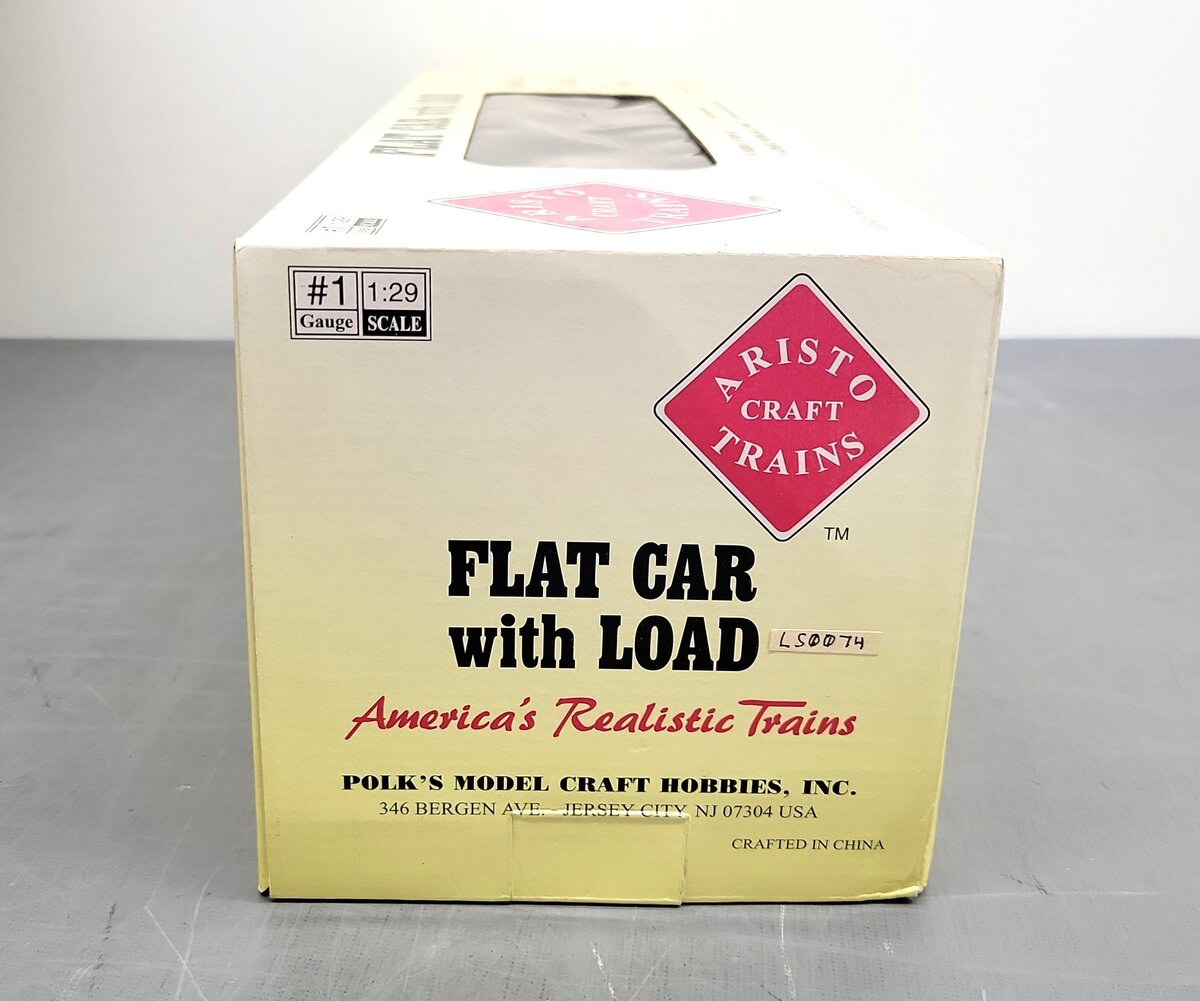 Aristo-Craft 46401 G Northern Pacific Bulkhead Flatcar w/ Load (Metal Wheels) LN/Box