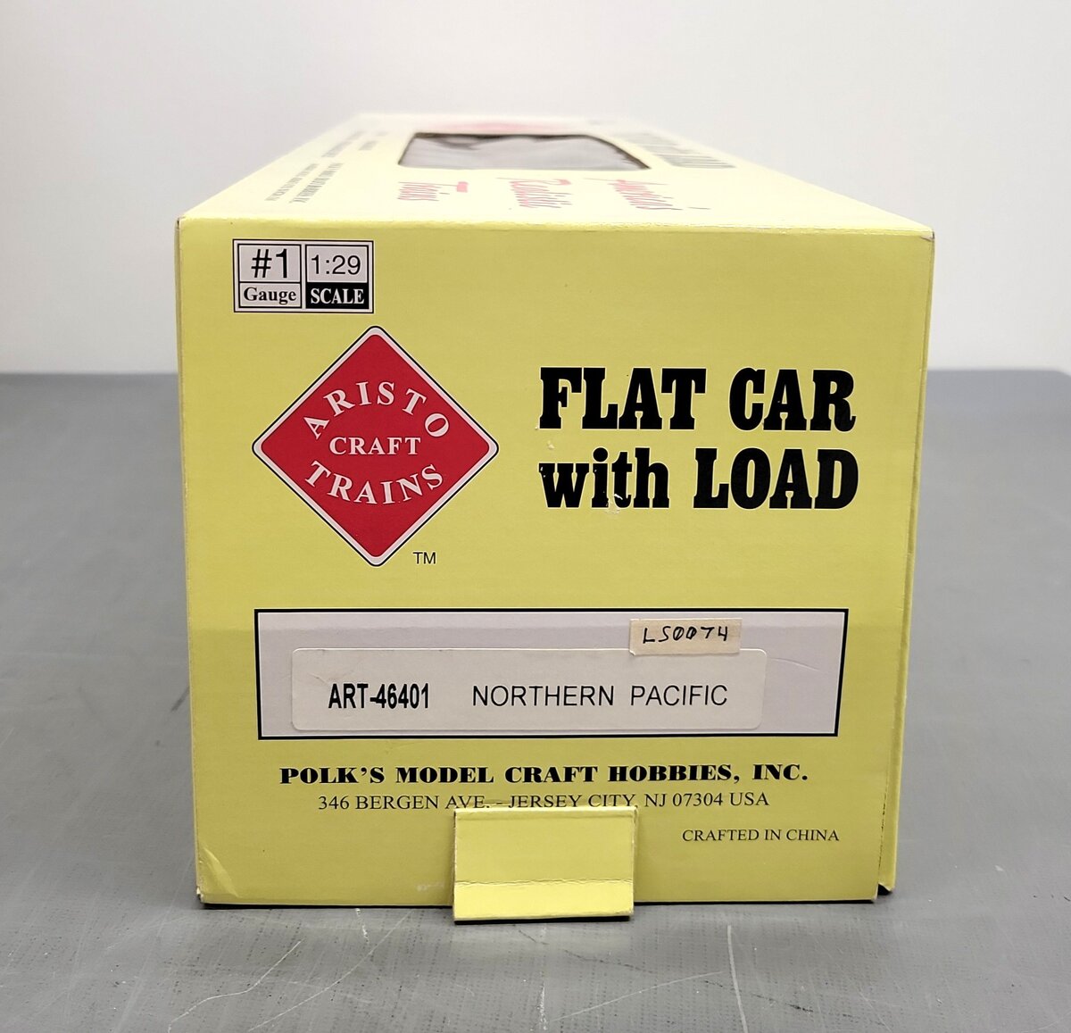 Aristo-Craft 46401 G Northern Pacific Bulkhead Flatcar w/ Load (Metal Wheels) LN/Box