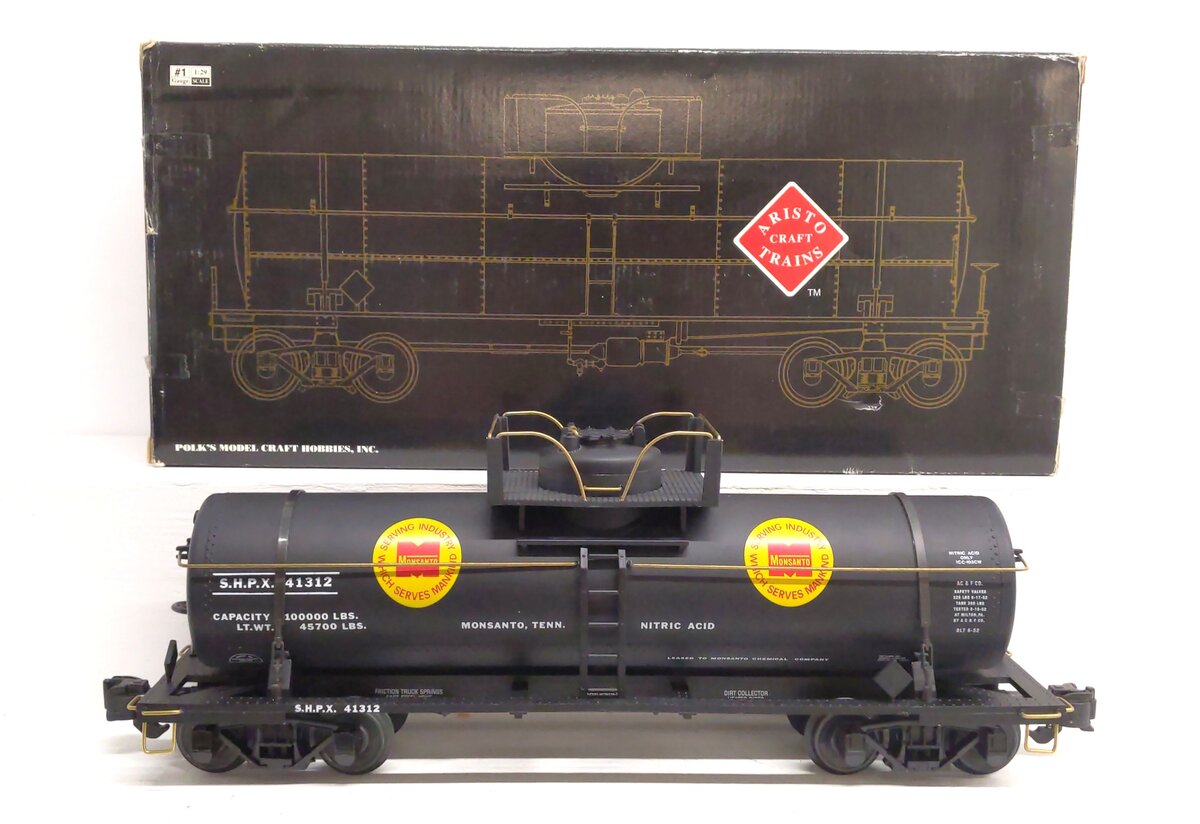 Aristo-Craft 41312 Monsanto Single Dome Tank Car (Metal Wheels) EX/Box