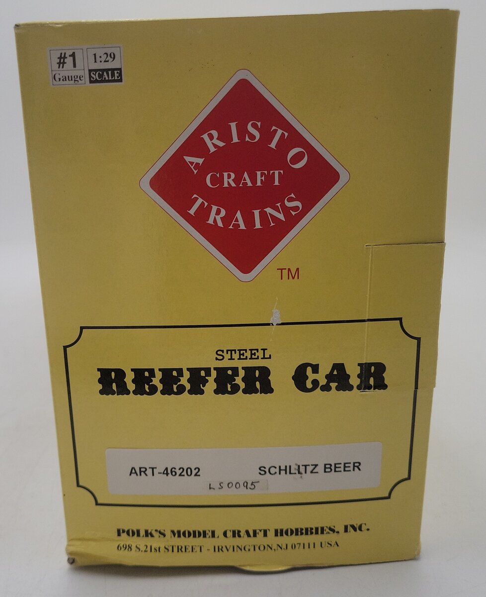 Aristo-Craft 46202 G Schlitz Refrigerator Car (Metal Wheels) EX/Box