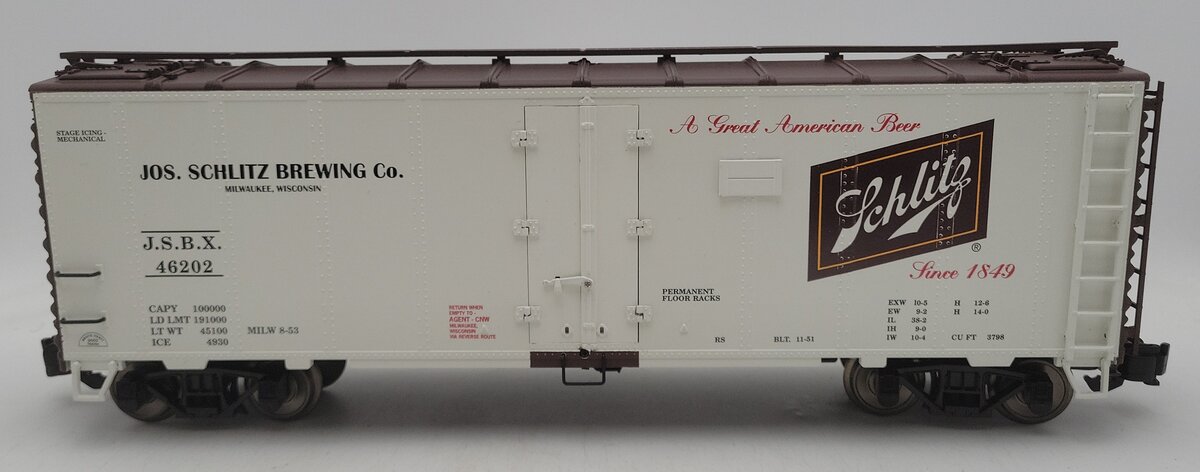 Aristo-Craft 46202 G Schlitz Refrigerator Car (Metal Wheels) EX/Box
