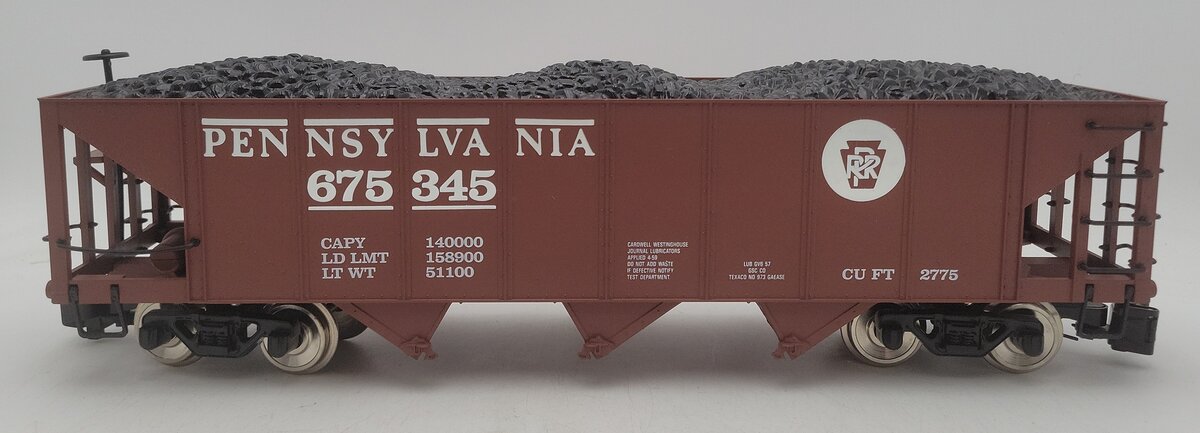 Bachmann 98214 G Pennsylvania 3 Bay Hopper w/ Coal Load- Metal Wheels #675345 EX/Box