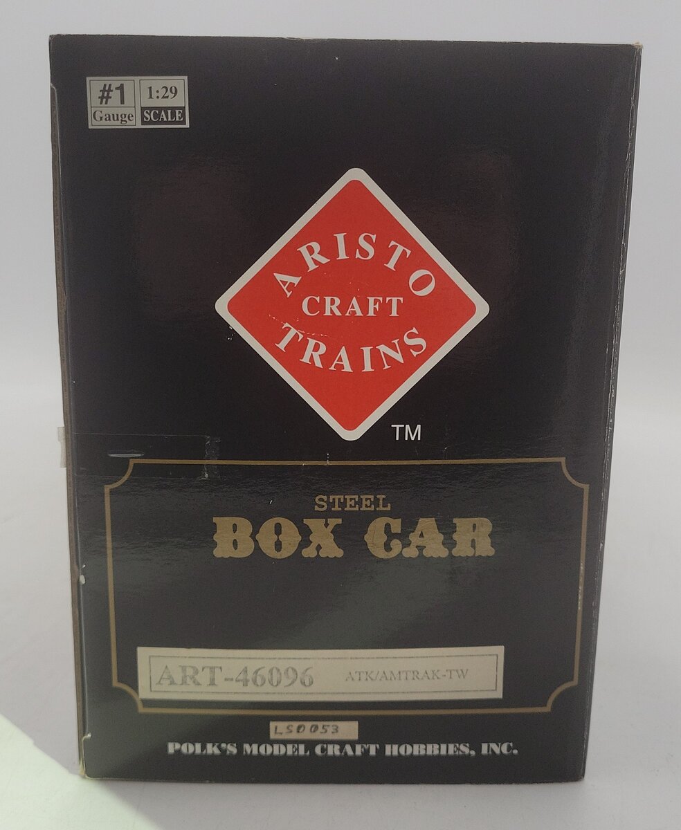 Aristo-Craft 46096 G Scale Amtrak Package & Express Steel Boxcar - Metal Wheels EX/Box