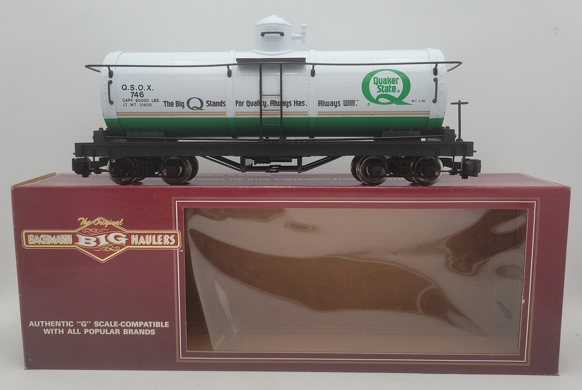 Bachmann 93436 G Scale Quaker State Single Dome Tank Car EX/Box