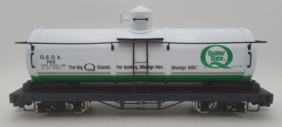 Bachmann 93436 G Scale Quaker State Single Dome Tank Car EX/Box