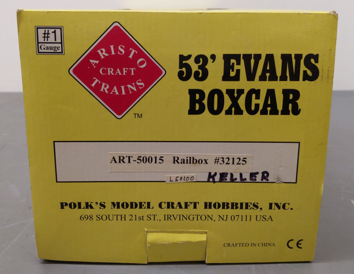Aristo-Craft 50015 G Scale Railbox 53' Evans Boxcar EX/Box