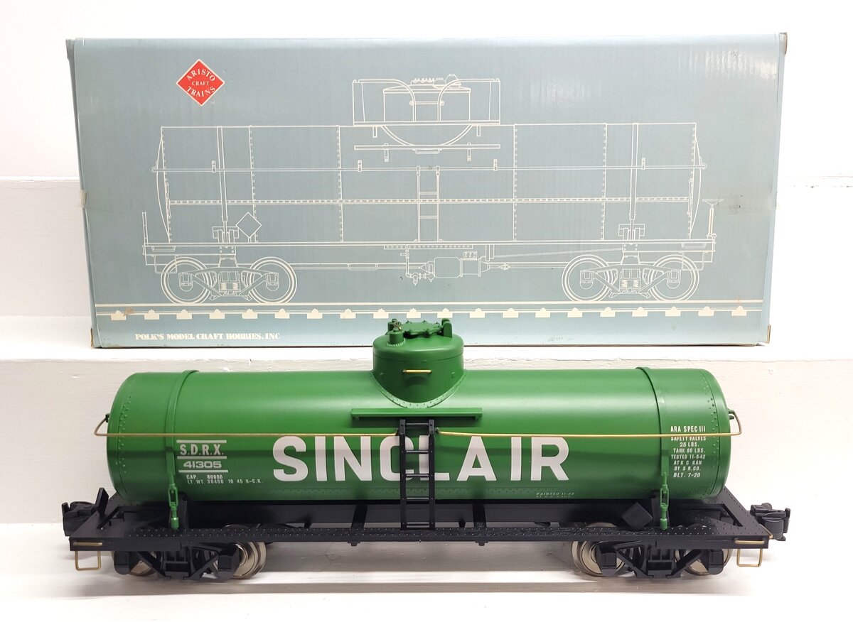 Aristo-Craft 41305 G Scale Sinclair Single Dome Tank Car LN/Box